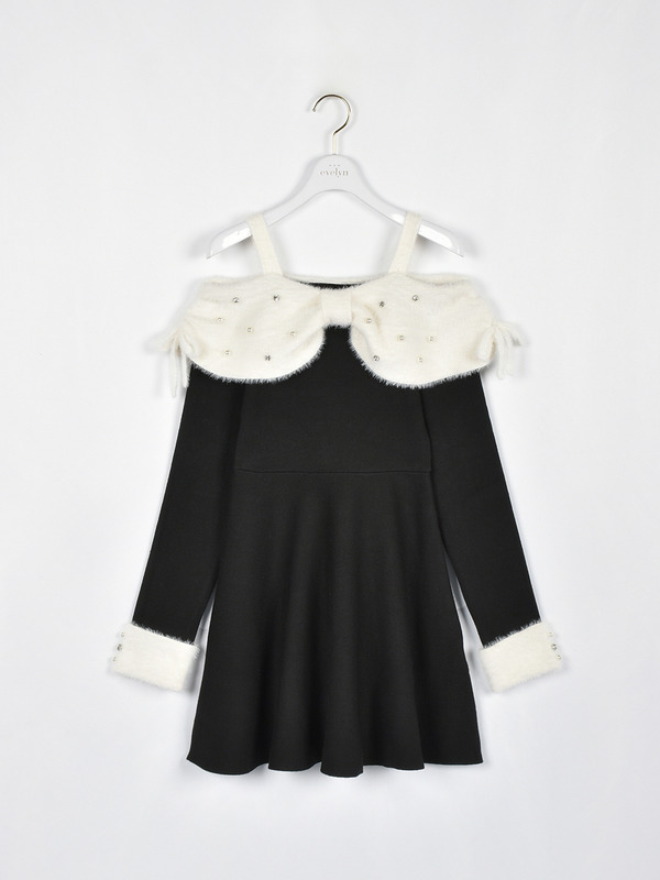 リボンオフショルミニワンピース 詳細画像 ブラック 16