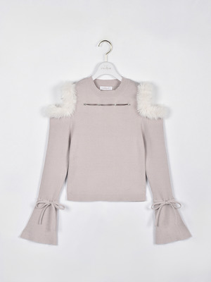 ファービジューペプラムニット