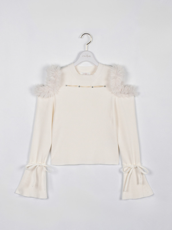 ファービジューペプラムニット 詳細画像 オフホワイト 1