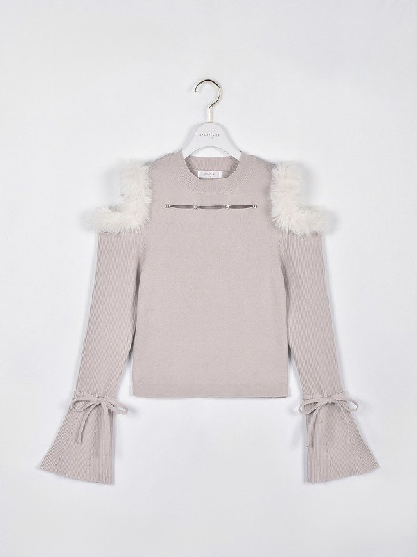 ファービジューペプラムニット 詳細画像 ピンク 1