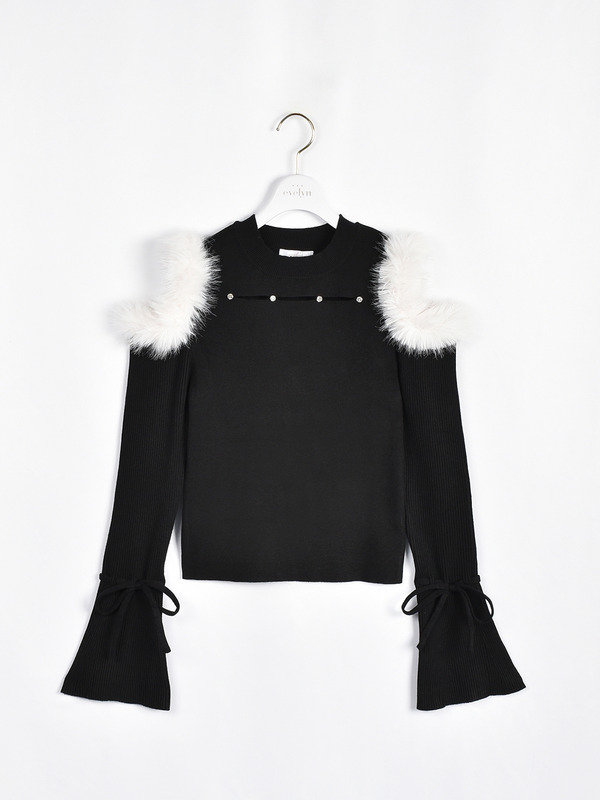 ファービジューペプラムニット 詳細画像 ブラック 1