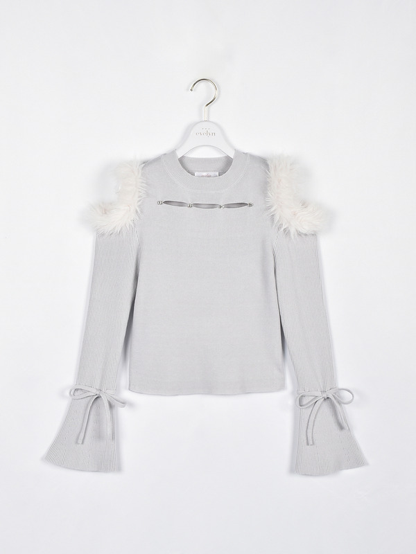 ファービジューペプラムニット 詳細画像 アイスグレイ 1