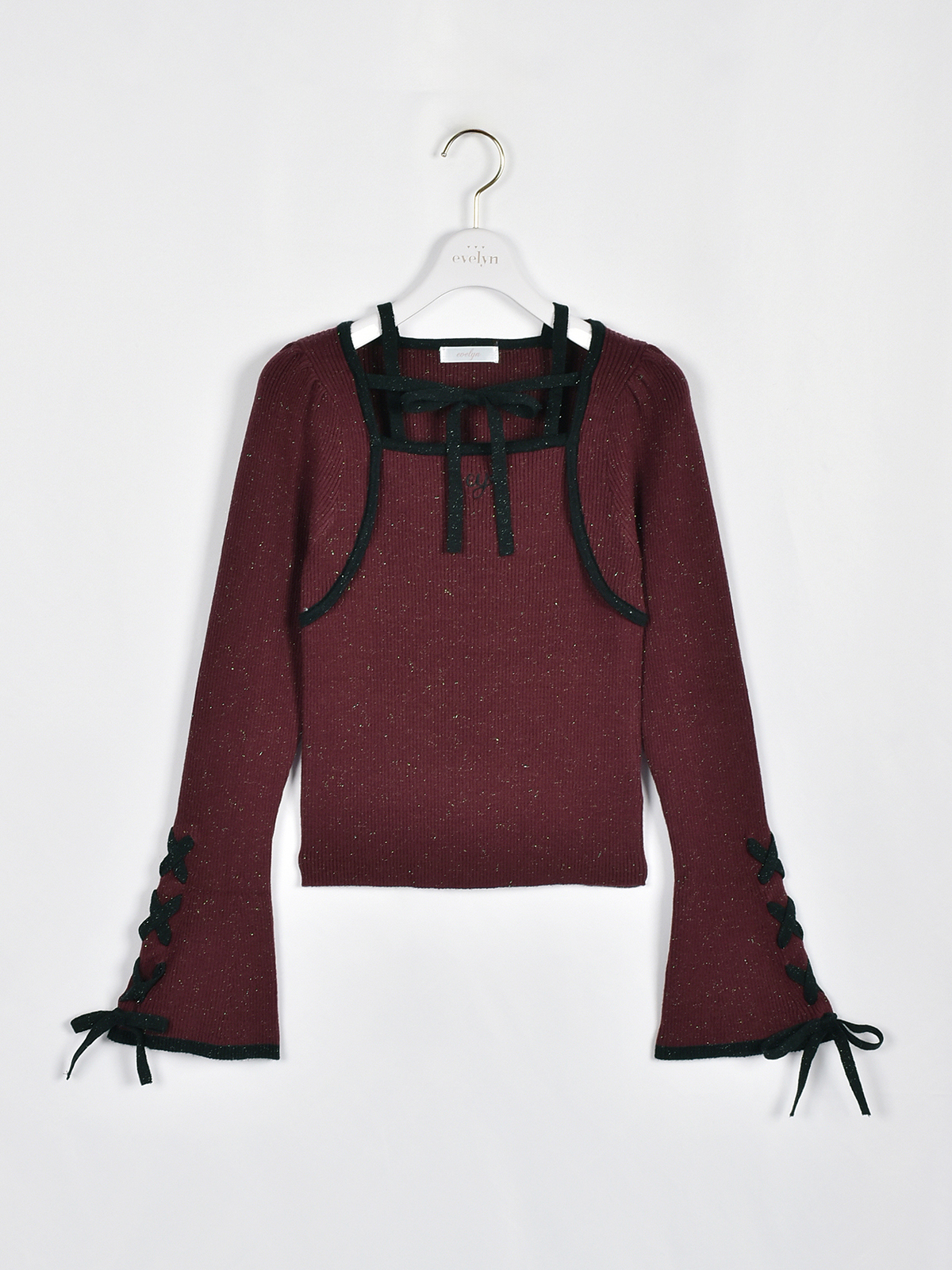 袖レースアップニット｜evelyn（エブリン）公式通販サイト