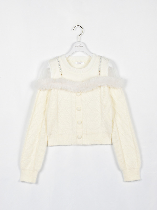 ファーオフショルシャギーニット 詳細画像 ブラック 16