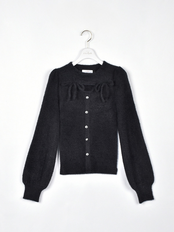 リボンシャギーニット 詳細画像 ブラック 1