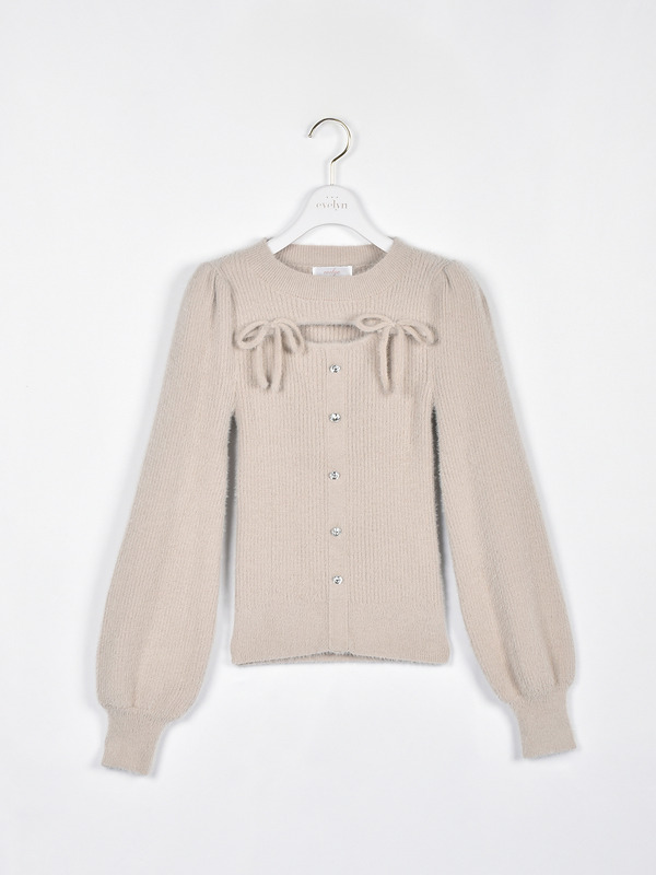 リボンシャギーニット 詳細画像 ピンクベージュ 1