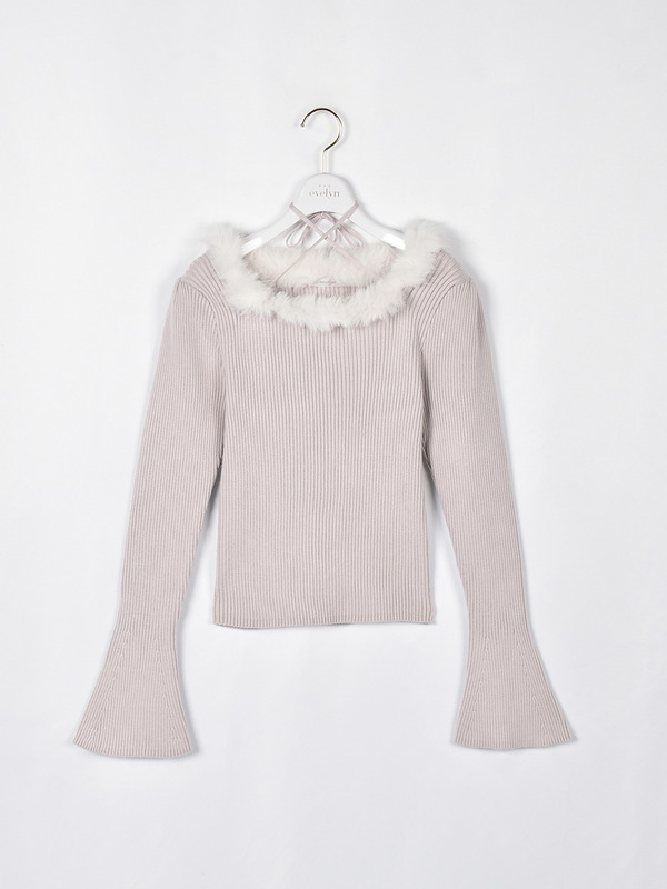 ネックファーニット 詳細画像 ピンク 1