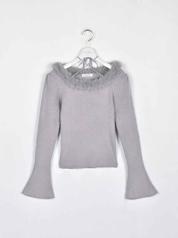 ネックファーニット 詳細画像 ブルー 1