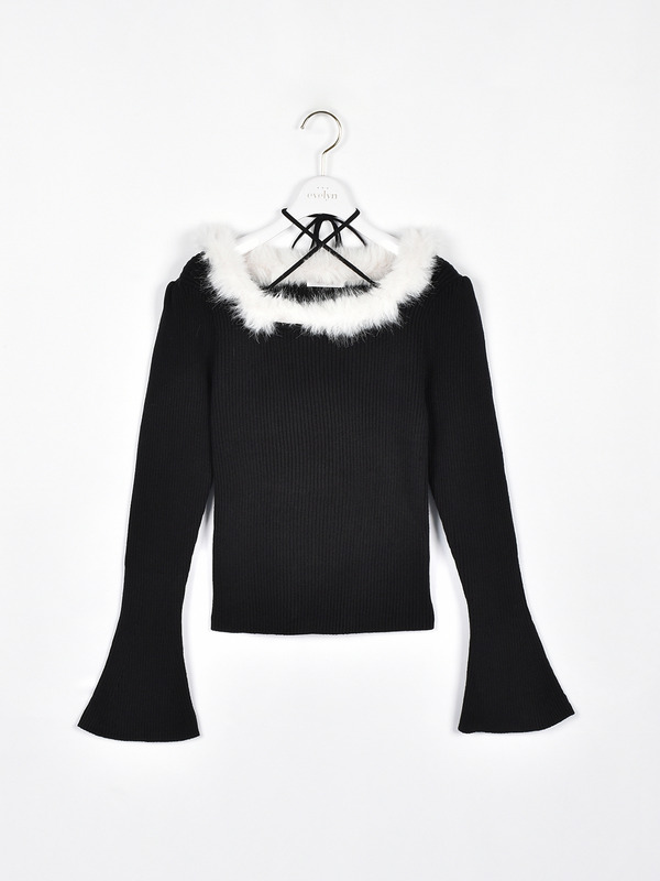 ネックファーニット 詳細画像 ブラック 1