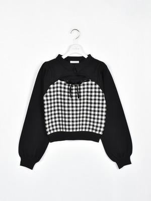 チェック襟ニット