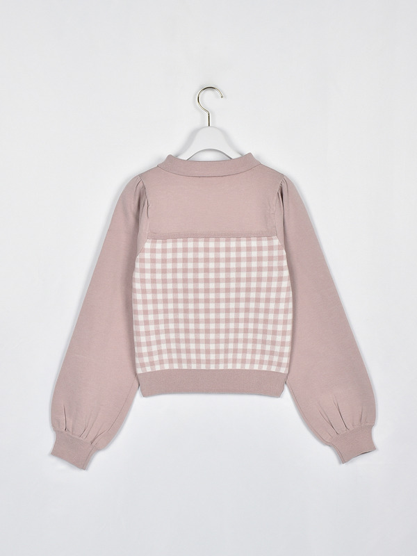 チェック襟ニット 詳細画像 ブラック 16