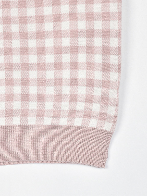 チェック襟ニット 詳細画像 ブラック 16