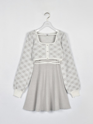 シャギーボレロフレアニットワンピース