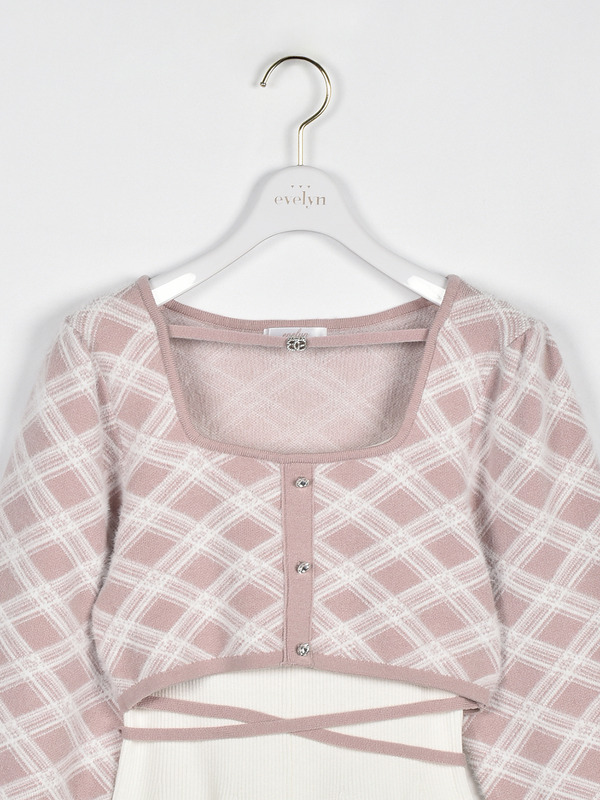 シャギーボレロフレアニットワンピース 詳細画像 ピンク 16