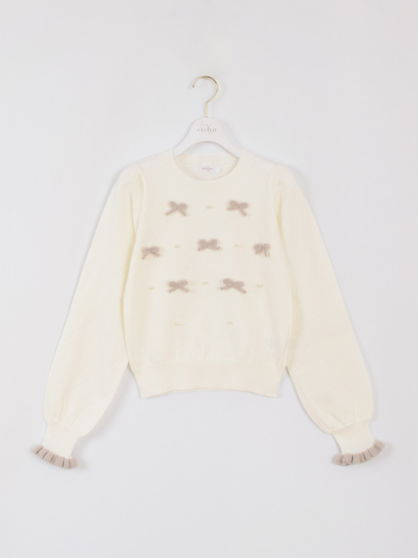 フェザーリボンニット 詳細画像 オフホワイト 1