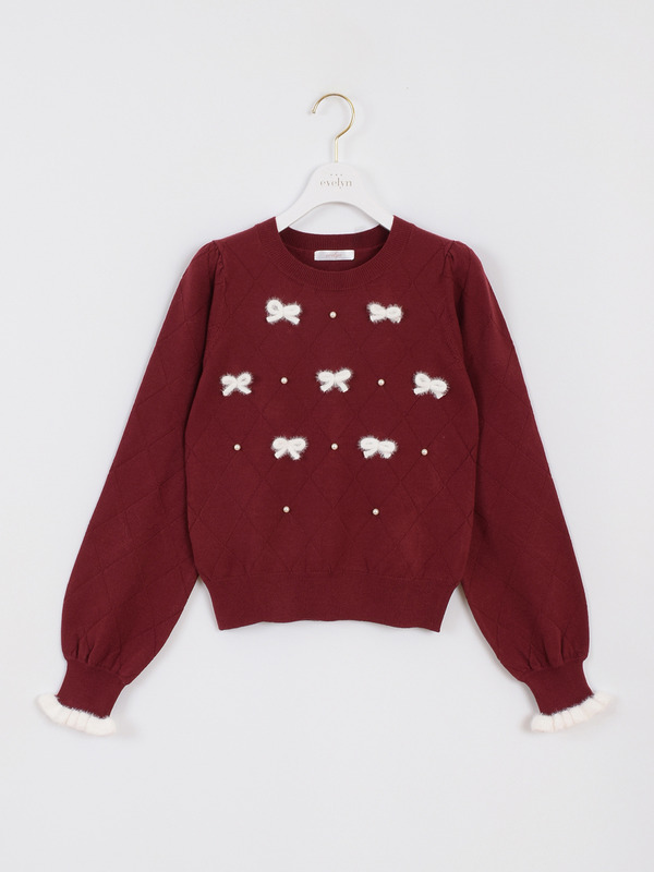 フェザーリボンニット 詳細画像 ワイン 1