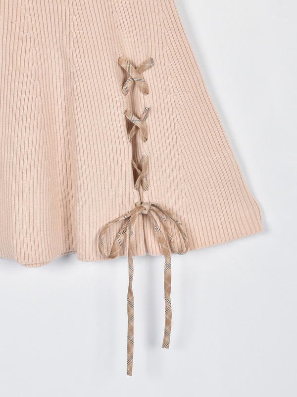 お年玉チェック編み上げワンピース 詳細画像 ブラック 16