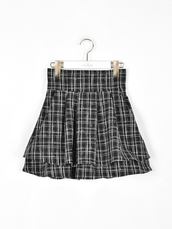 ツイードダブルフレアスカート 詳細画像 ブラック 16