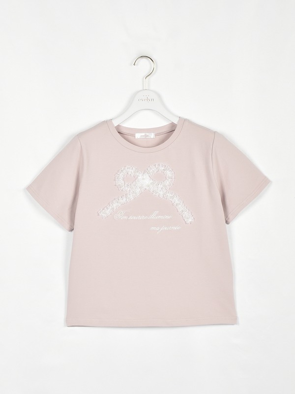 チュールリボンTシャツ 詳細画像 ピンク 1