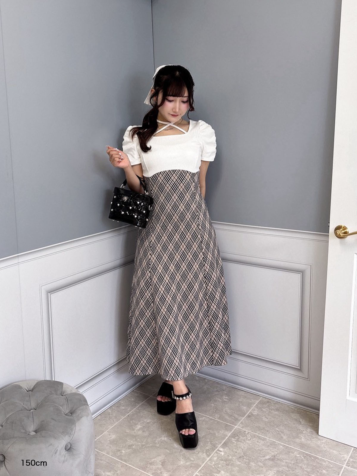 evelyn ハシゴレースチェックOP evelyn ハシゴレースチェックOP