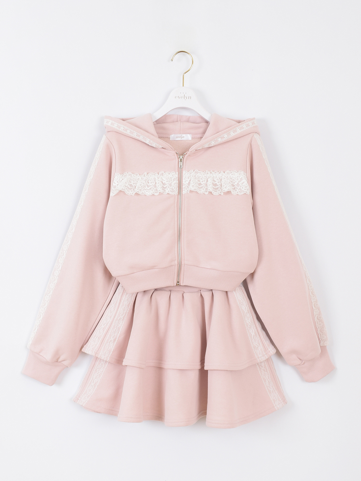 ❤︎4点セット❤︎ evelyn、スナイデル、フレンチガーリー、ピンク系♩ レースフリルスウェットセット｜evelyn（エブリン）公式通販サイト