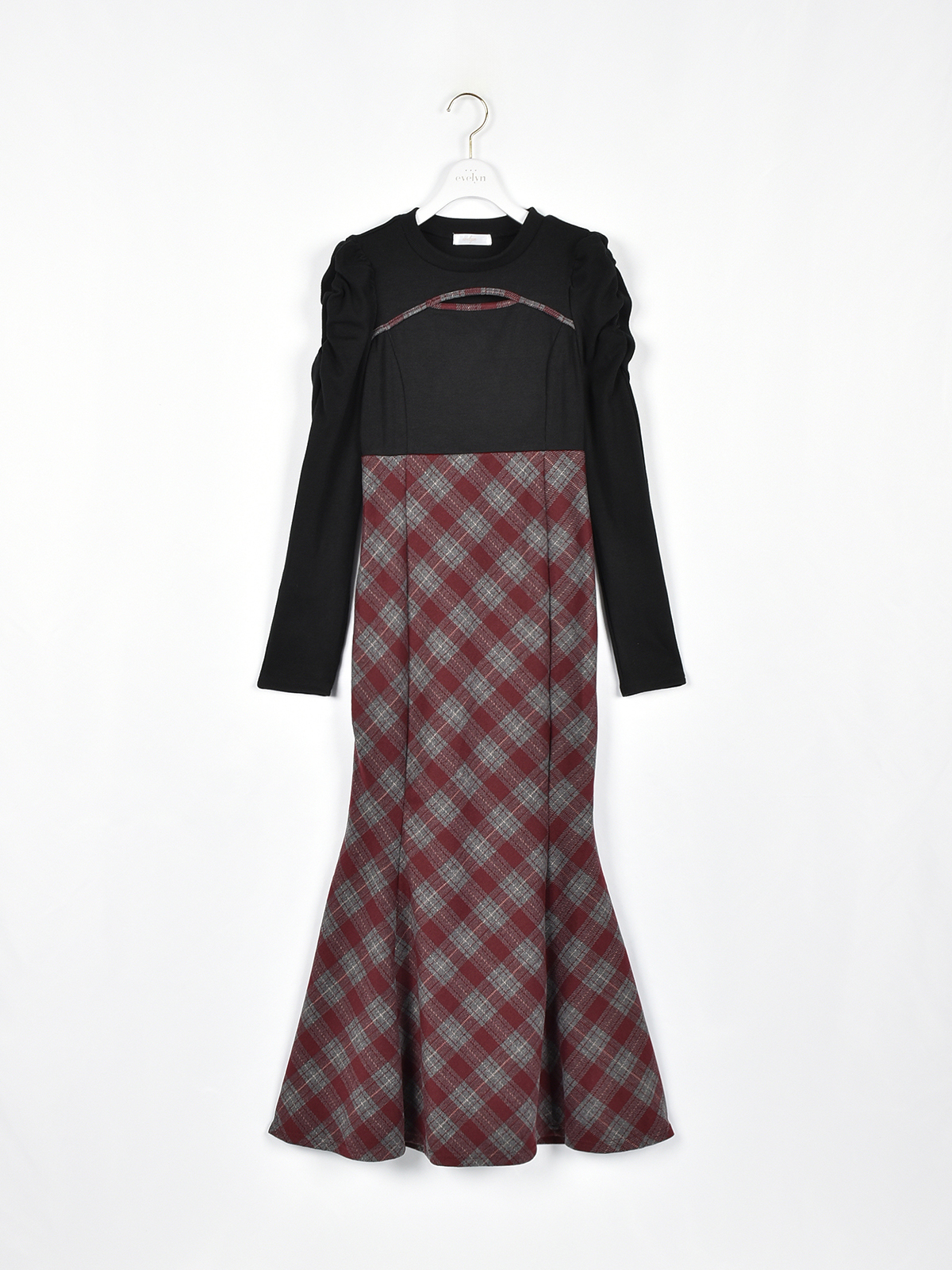 チェックフィットロングワンピース｜evelyn（エブリン）公式通販