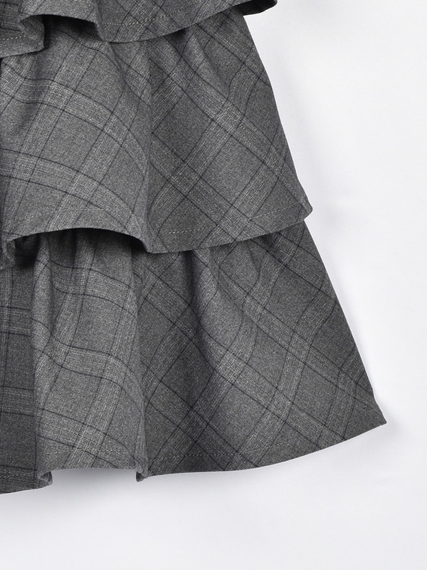 3段ティアードワンピース 詳細画像 チャコール 11