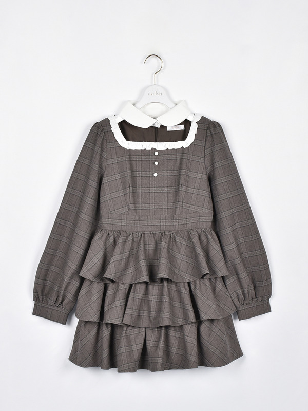 3段ティアードワンピース 詳細画像 ブラウン 1