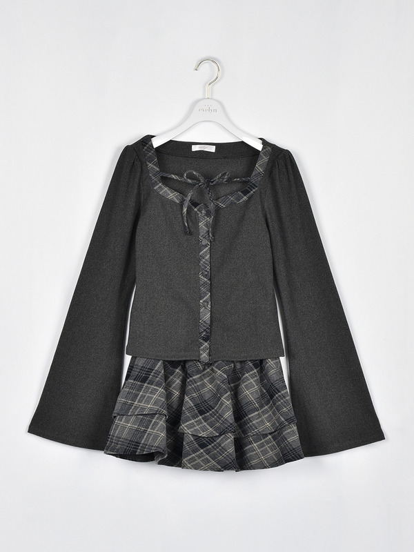 チェックカットセットアップ 詳細画像 チャコール 1