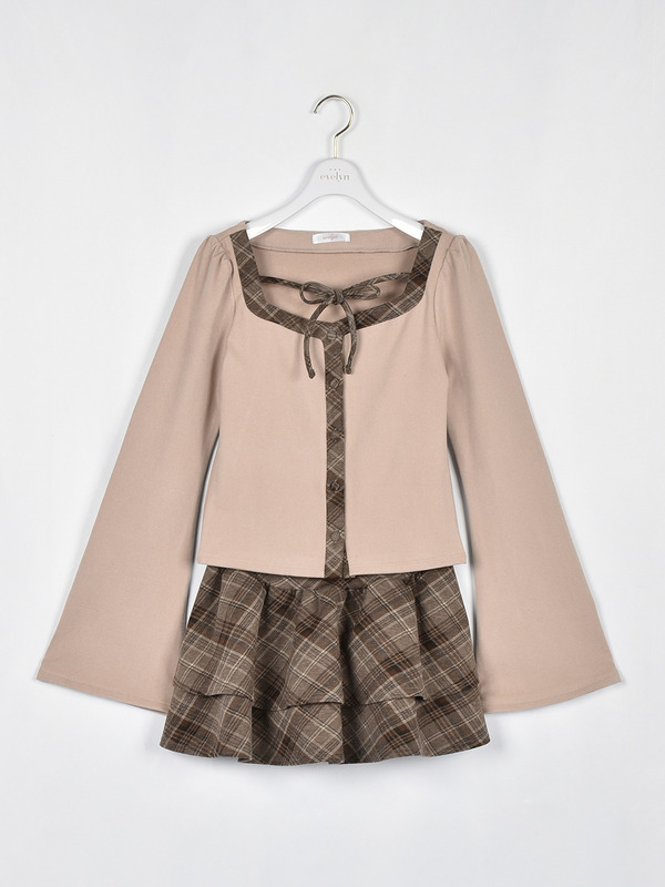 チェックカットセットアップ 詳細画像 ピンクブラウン 1