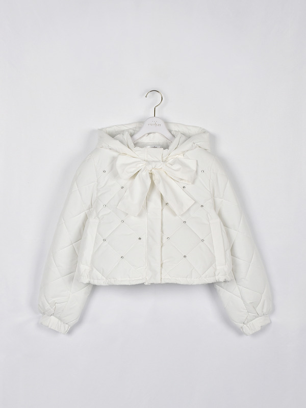 ビジューショートダウン 詳細画像 オフホワイト 1