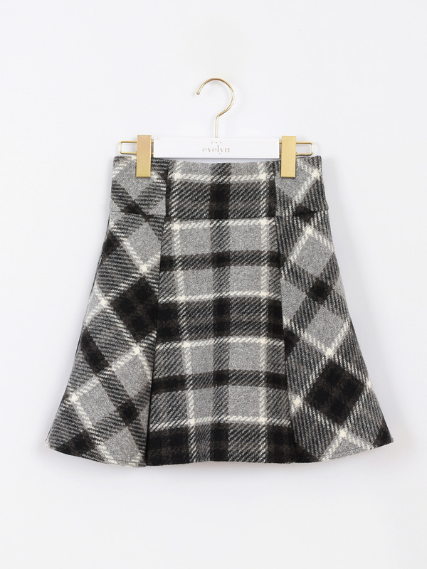 チェックボックスミニスカート 詳細画像 グレイ 1