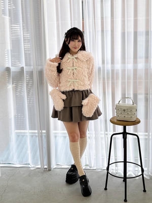 ミトン付きリボンファーコート