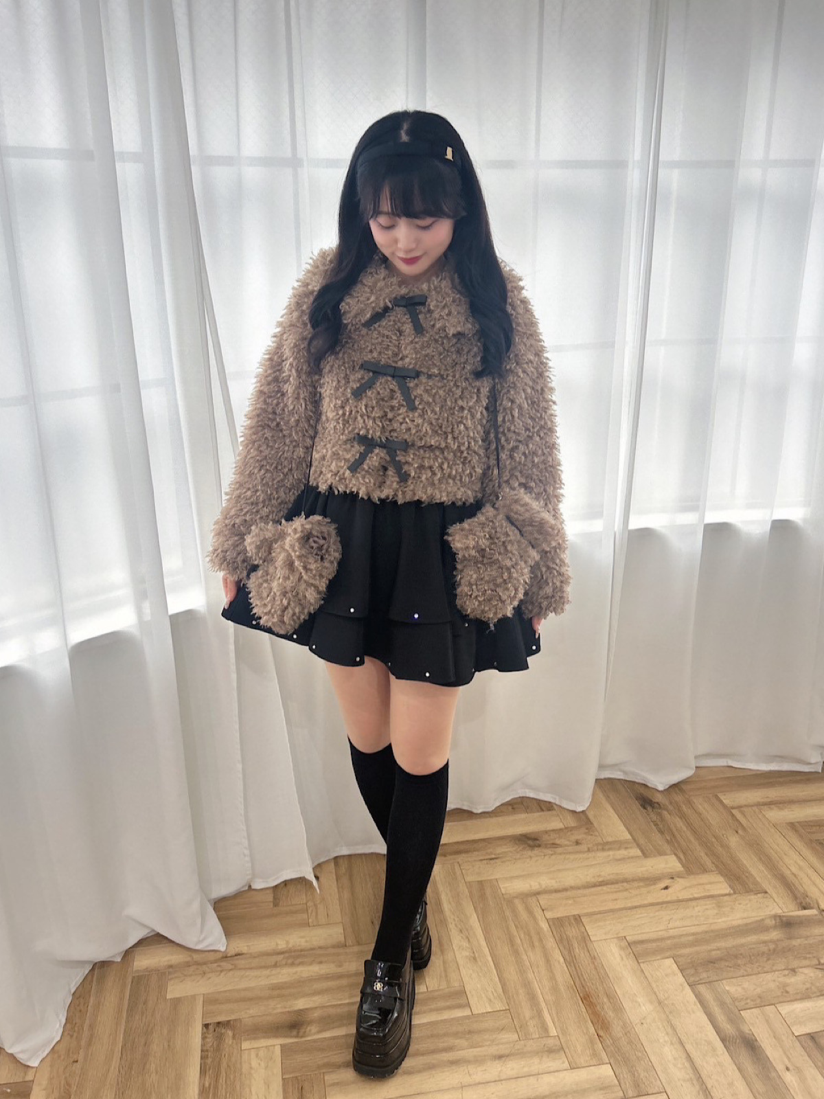 evelyn エブリン リボンファーショートダウン evelyn エブリン リボンファーショートダウン evelyn エブリン