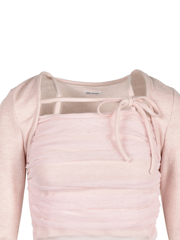 Bust Gather Tulle Tops 詳細画像 チャコール 11