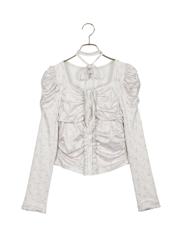 Flower Gather Fit Tops 詳細画像 グレイ 1