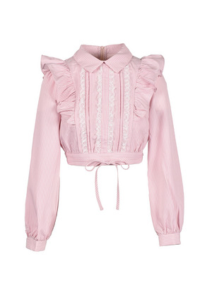 Ruffle Cropped Collar Blouse