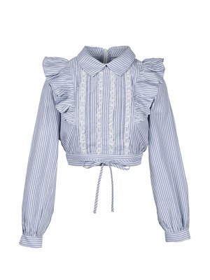 Ruffle Cropped Collar Blouse