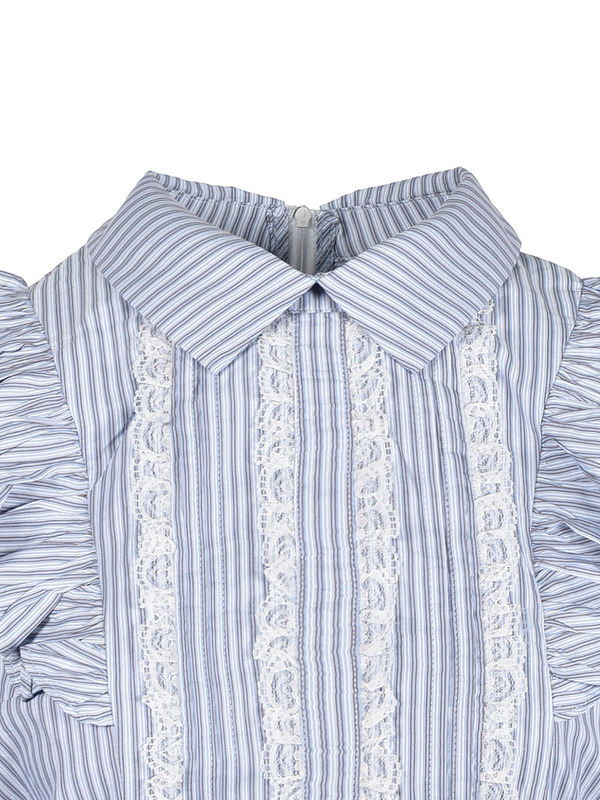 Ruffle Cropped Collar Blouse 詳細画像 オフホワイト 11