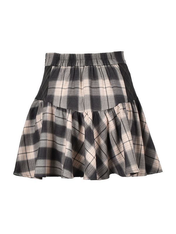 Check Gather Mini Skirt 詳細画像 ブラウンチェック 11