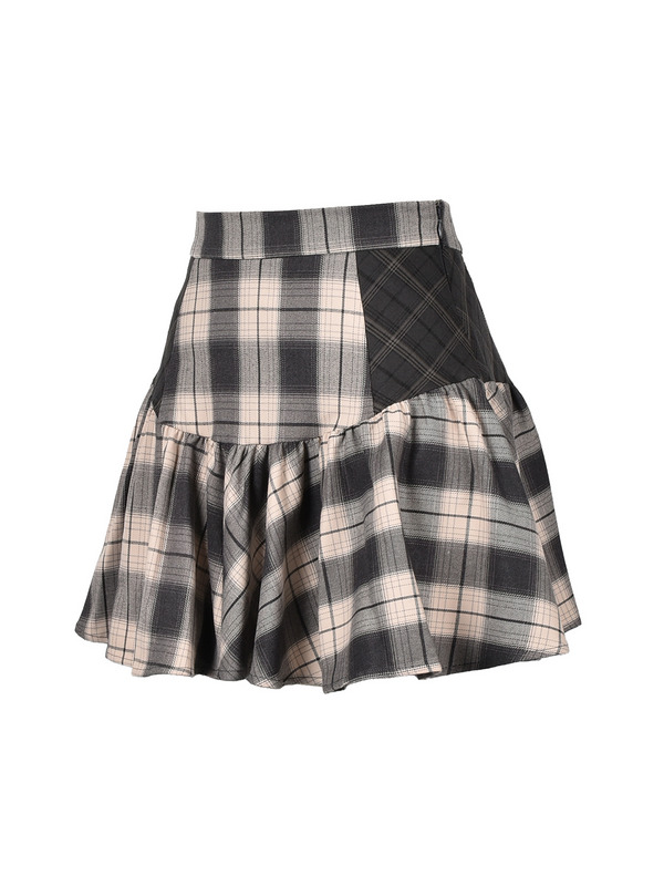 Check Gather Mini Skirt 詳細画像 ブラウンチェック 11