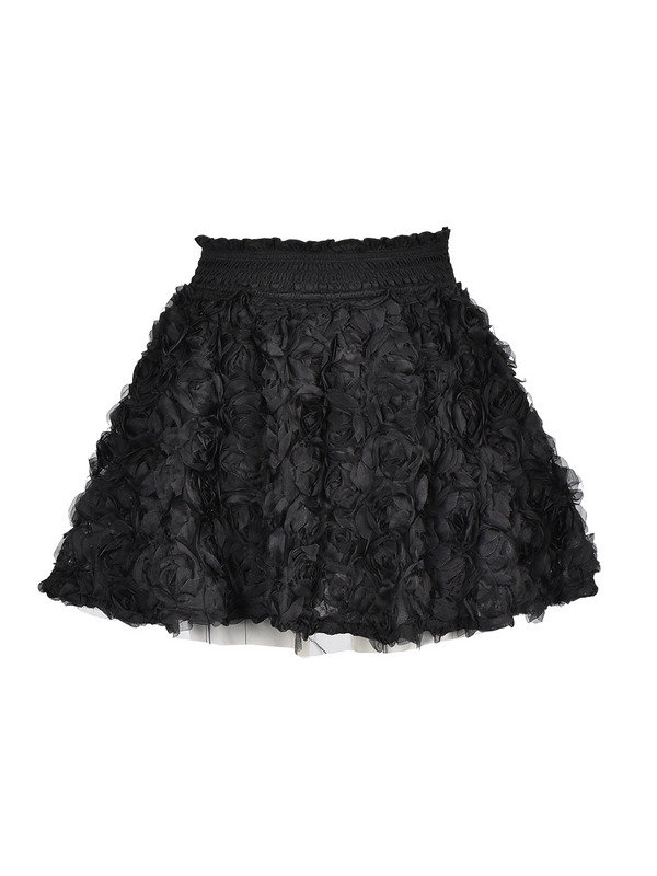 Rose Tulle Mini Skirt 詳細画像 ブラック 1