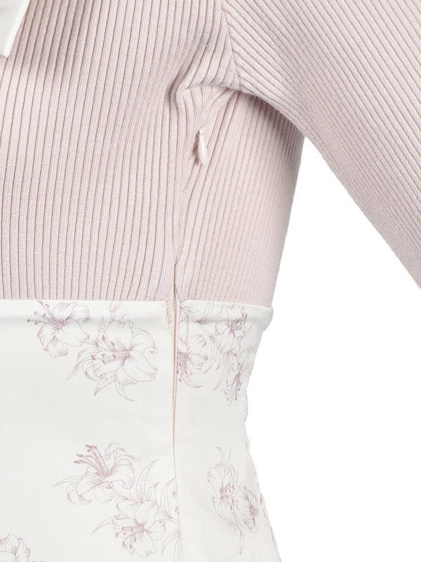 Lily Flower Ribbon Docking Onepiece 詳細画像 ブラック 11