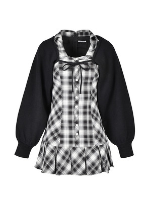 Check Pleat Onepiece Bolero