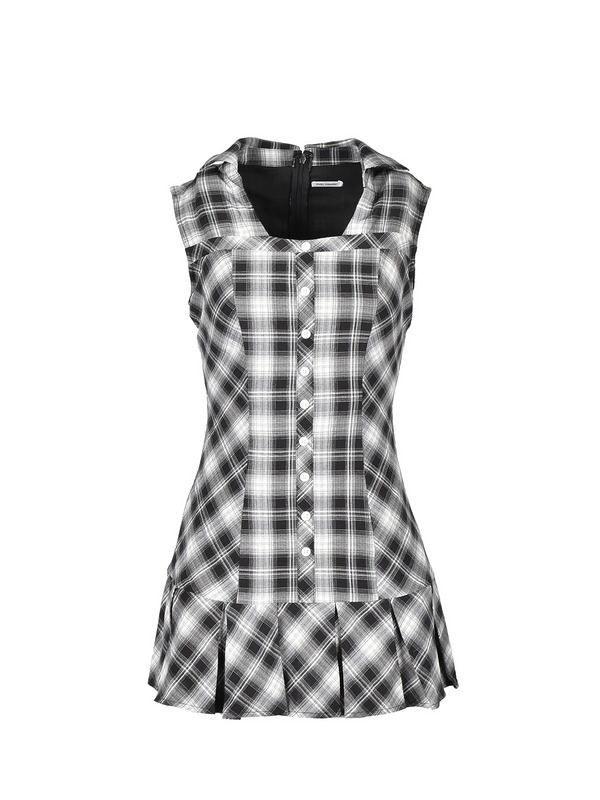 Check Pleat Onepiece Bolero 詳細画像 ブラック 11