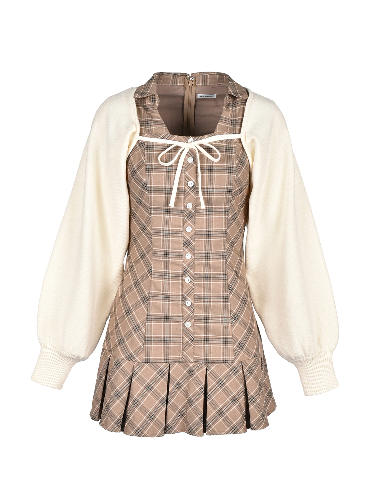 Check Pleat Onepiece Bolero｜Rilly emulie （リリーエミュリ）公式