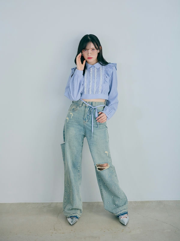 Bijou Damage Denim Pants 詳細画像 デニム 11