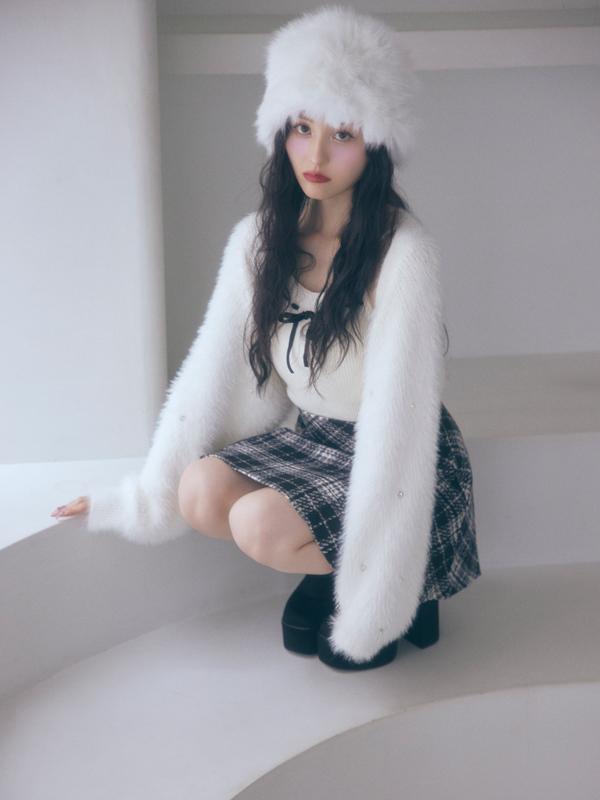 Check Tight Mini Skirt 詳細画像 ブラック 11