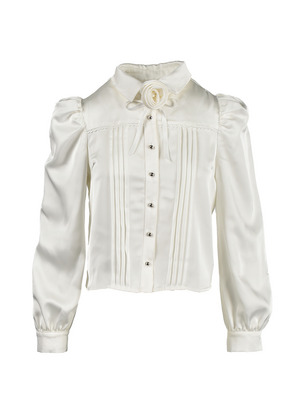 Rose Ribbon Collar Blouse