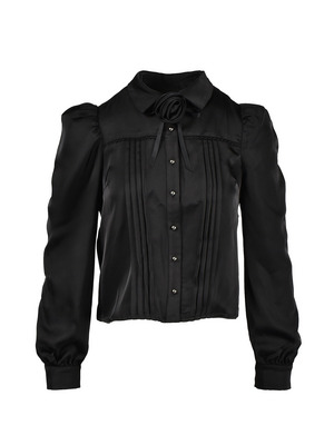 Rose Ribbon Collar Blouse